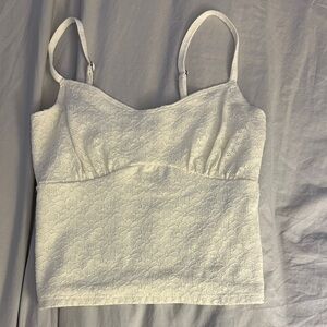Hollister White Lace Tank Top